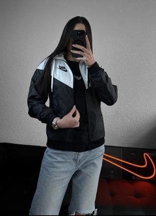 Ветровка nike Max черно-белая спортивная куртка найк ветровка5 фото