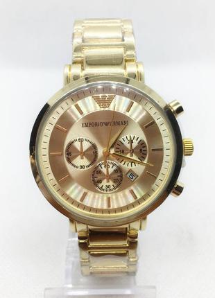 Часы мужские наручные emporio armani (эмпорио армани), золотистые ( код: ibw375y )