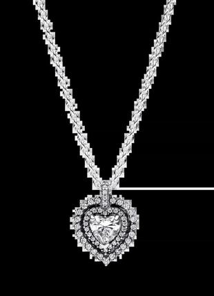 Ожерелье пандора pandora "сияющее сердце с ореолом" 393099c01