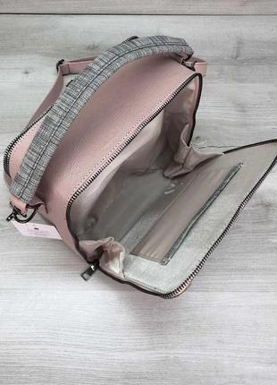 Женская сумка коби пудра с серым4 фото