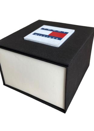 Подарункова упаковка - коробка для годин tommy hilfiger (томмі хілфігер) чорний з білим ( код: ibw108-12 )9 фото