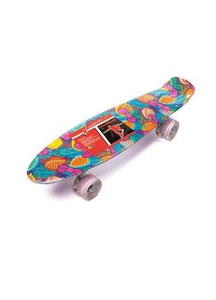Скейт пенни борд, скейтборд profi мs0749-13_5 со светящимися колесами алюминиевая подвеска2 фото