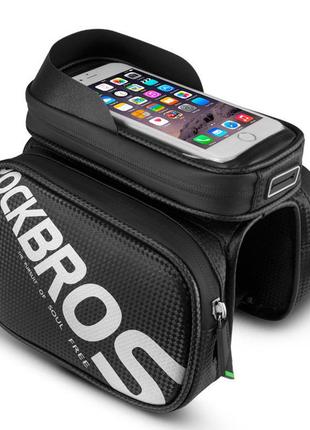 Велосипедная сумка на раму rockbros ( рокброс) для телефона до 6,2" ( код: ibv006b )