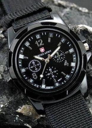 Часы мужские армейские военные наручные swiss army черные ( код: ibw750b )7 фото