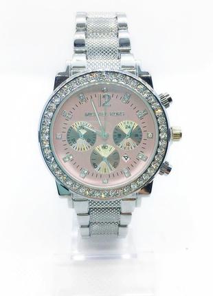 Женские наручные часы mісhаеl коrs (в стиле майкл корс), серебристо-розовый цвет ( код: ibw031sp )