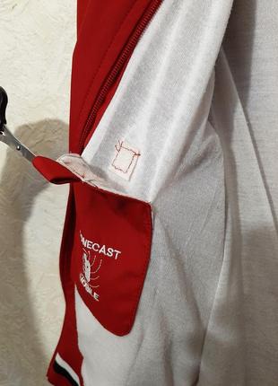 Adidas спортивна куртка червона три смуги білі на підкладці, жіноча не трикотаж м 46 48 кофта9 фото
