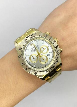 Часы мужские наручные золотисто-белый цвет ( код: ibw186yo )5 фото