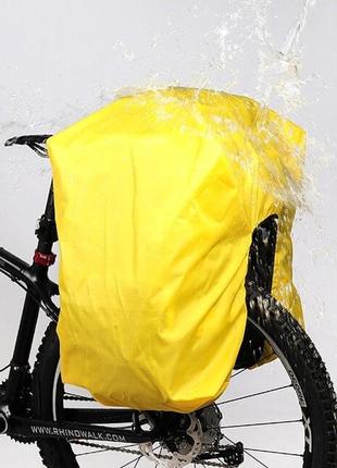 Сумка велосипедна "штани" велобаул на багажник 43 л + дощовик чорний ( код: ibv014b )9 фото