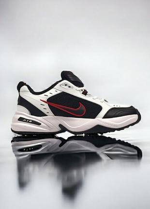 Nike air monarch iv •white black red• кроссовки кожаные