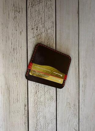 Картхолдер из натуральной кожи. кошелек для кредитных карт6 фото