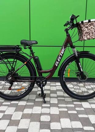 Електровелосипед cubic-bike electric 29" бордовий 500ват 10.4 а·год 48 в у багажнику2 фото