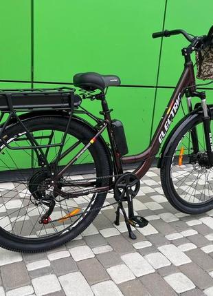 Електровелосипед cubic-bike electric 29" бордовий 500ват 10.4 а·год 48 в у багажнику4 фото