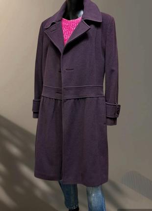 Пальто вовна  з кашеміром сливового кольору1 фото