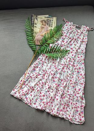 Літня коротка ярусна сукня в квітковий принт xxs, xs