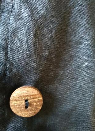 Льняной пиджак с деревяными пуговицами7 фото