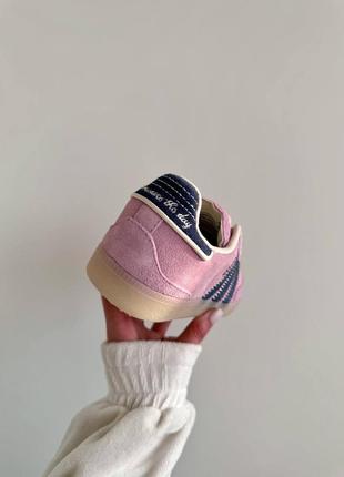 Прекрасные женские кроссовки adidas samba x notitle pink navy premium розовые6 фото
