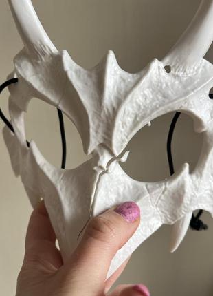 Маска (уценка с дефектами) ворон белый, челюсти, зубы, костяная маска2 фото