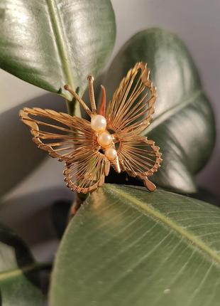 Вінтажна брошка метелик3 фото