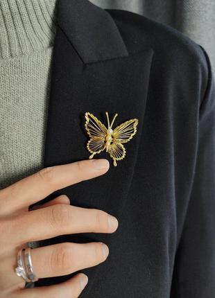 Вінтажна брошка метелик2 фото