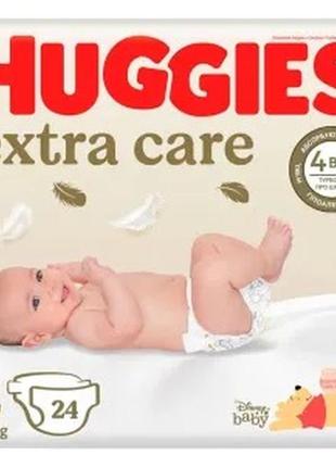 Подгузники детские гигиенические для новорожденных huggies extra care размер 2 (3-6 кг) No24