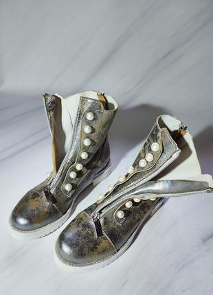 L'estrosa итальялия нереальны кожаные ботинки ботинки с эффектом состаренной кожи8 фото