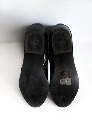 Чорні комбіновані ковбойки із штучної шкіри/замши із срібним декором, чорні черевики козаки7 фото