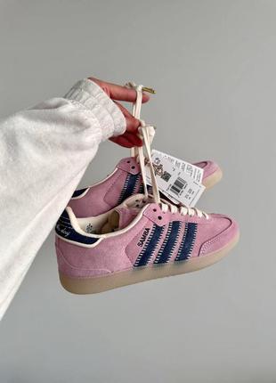 Жіночі кросівки адідас самба рожеві / adidas samba x notitle pink / navy premium6 фото