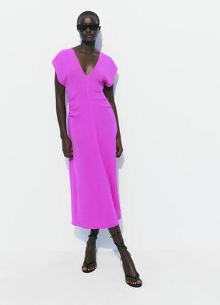 Лавандова міді сукня жіноча zara new
