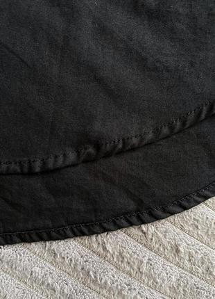 Сорочка з великим коміром блуза чорна котонова бавовняна9 фото
