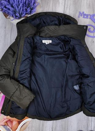 Женская куртка h&m зимняя с капюшоном цвет хаки размер м8 фото