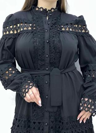 Бежева жіноча мереживна сукня міді жіноча ніжна довга сукня з мереживом на ґудзиках трендова сукня мереживо8 фото