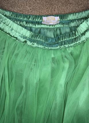 Фатинова спідниця зіронька, 146 см,салатова5 фото
