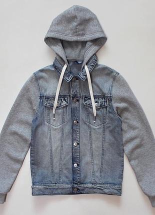 Топова джинсова куртка з трикотажними елементами від h&m