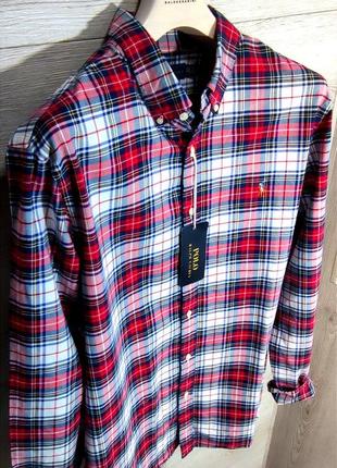 Чоловіча елегантна щільна преміальна сорочка polo ralph lauren оригінал розмір xxl2 фото