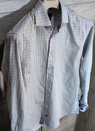 Чоловіча елегантна бавовняна сорочка tommy hilfiger у клітинку оригінал розмір 39 (m)4 фото