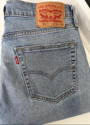 Джинси левайс блакитні 511 33/34 levi’s7 фото