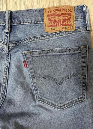 Джинси левайс блакитні 511 33/34 levi’s5 фото