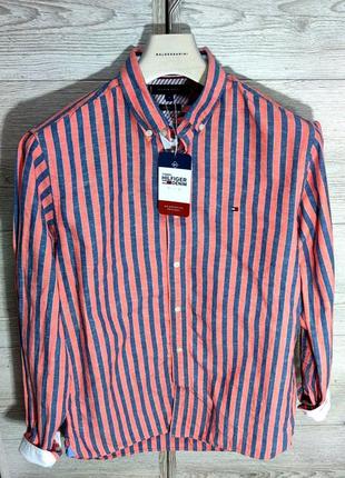 Мужская элегантная хлопковая рубашка tommy hilfiger  оригинал размер m