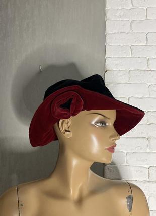 Винтажная бархатная шляпа шляпок винтаж, one size1 фото