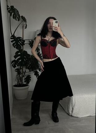 Роскошная черная бархатная юбка10 фото
