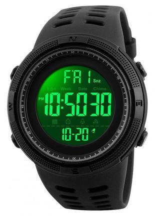 Часы мужские спортивные водостойкие skmei 1251 (скмей), черный цвет ( код: ibw344bo )
