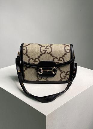 👜 gucci horsebit 1955 large bag grey/black