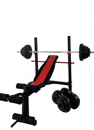 Скамья под штангу, с тренажером для ног rn-sport wg 1000