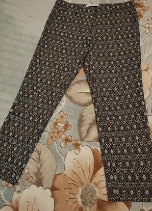 Жаккардовые , принт,   брюки raffaello rossi микс хлопка