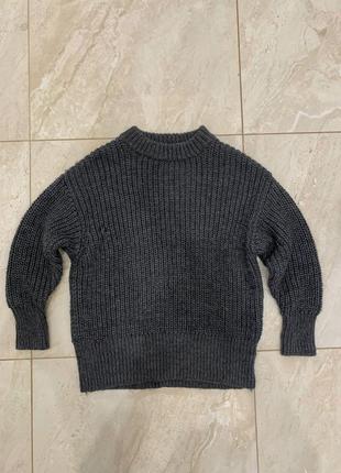 Шерстяной свитер заключен zara серый базовый женский джемпер свитшот