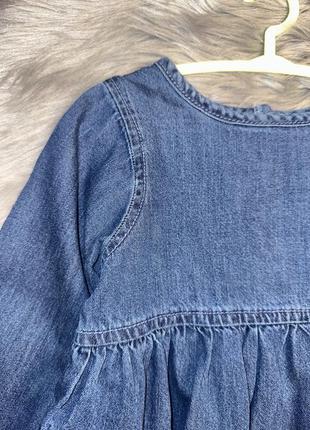 Стильное базовое джинсовое платье с длинным рукавом для девочки 1,5/2р next2 фото