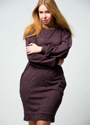 Женское платье с карманами рукавом три четверти до колена1 фото