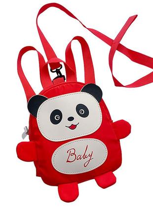 Детский рюкзак lesko a-6864 panda red с ремешком анти-потеряшкой панда   9шт