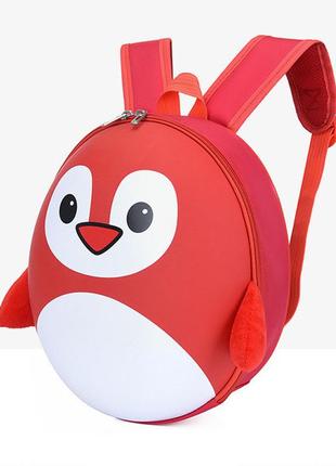 Рюкзак детский 3-6 лет пингвин красный ( код: ibd003r )1 фото