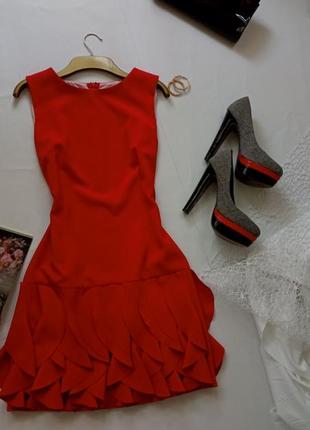 Яркое красное платье с рюшами турция ❣️2 фото